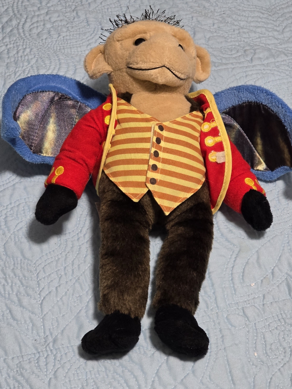 Wicked Chistery Plush Monkey from Wicked the Musical Soft Brown Fur, Red Jacket